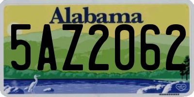 AL license plate 5AZ2062