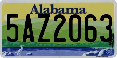 AL license plate 5AZ2063