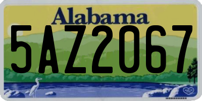 AL license plate 5AZ2067