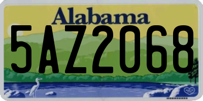 AL license plate 5AZ2068