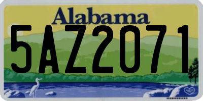 AL license plate 5AZ2071