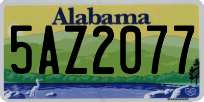 AL license plate 5AZ2077