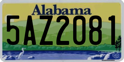 AL license plate 5AZ2081