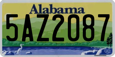 AL license plate 5AZ2087