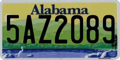 AL license plate 5AZ2089