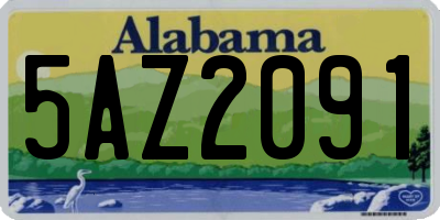 AL license plate 5AZ2091