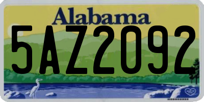 AL license plate 5AZ2092