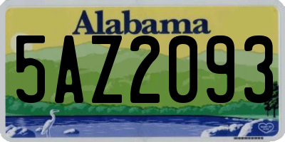 AL license plate 5AZ2093