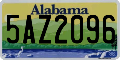 AL license plate 5AZ2096