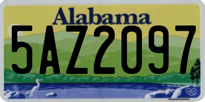 AL license plate 5AZ2097