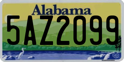 AL license plate 5AZ2099