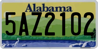 AL license plate 5AZ2102