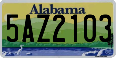 AL license plate 5AZ2103