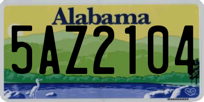 AL license plate 5AZ2104