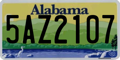 AL license plate 5AZ2107