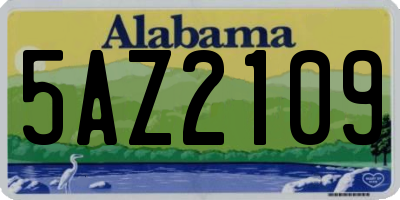 AL license plate 5AZ2109