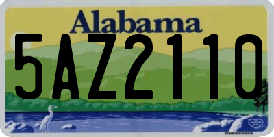 AL license plate 5AZ2110