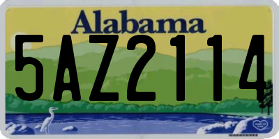 AL license plate 5AZ2114