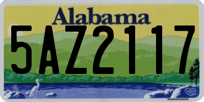 AL license plate 5AZ2117