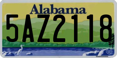 AL license plate 5AZ2118