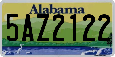 AL license plate 5AZ2122