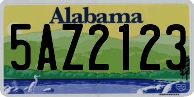 AL license plate 5AZ2123