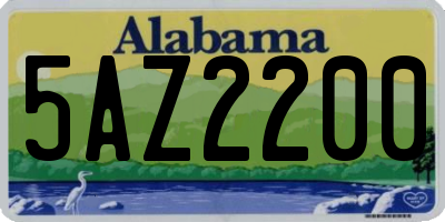 AL license plate 5AZ2200