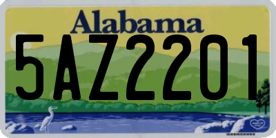AL license plate 5AZ2201