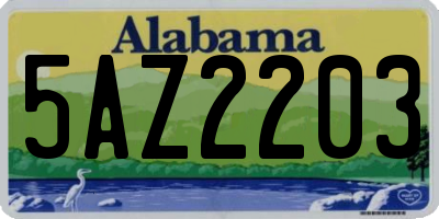 AL license plate 5AZ2203