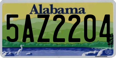 AL license plate 5AZ2204