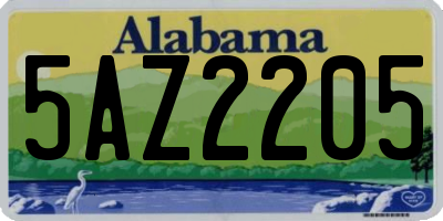 AL license plate 5AZ2205