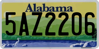 AL license plate 5AZ2206