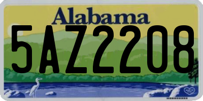 AL license plate 5AZ2208