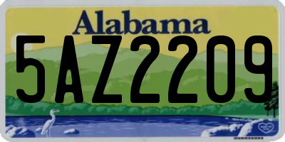 AL license plate 5AZ2209