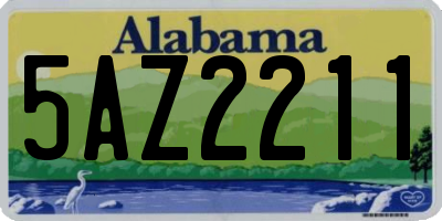 AL license plate 5AZ2211