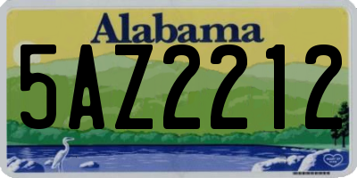 AL license plate 5AZ2212