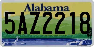 AL license plate 5AZ2218