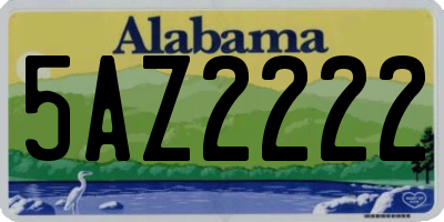 AL license plate 5AZ2222