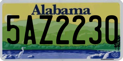 AL license plate 5AZ2230