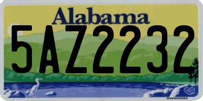 AL license plate 5AZ2232