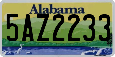 AL license plate 5AZ2233