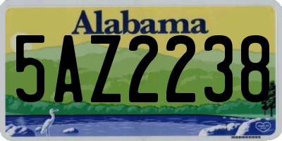 AL license plate 5AZ2238