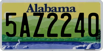 AL license plate 5AZ2240