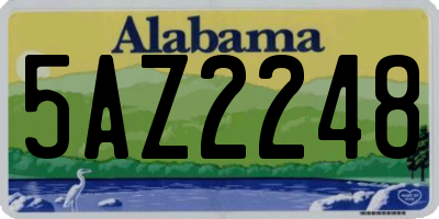 AL license plate 5AZ2248