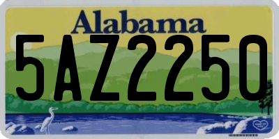 AL license plate 5AZ2250