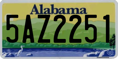AL license plate 5AZ2251