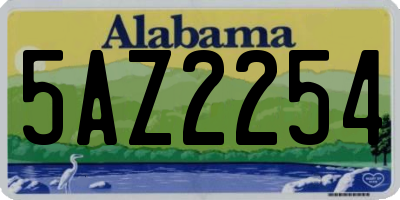 AL license plate 5AZ2254