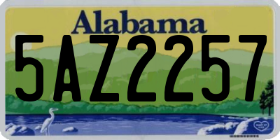 AL license plate 5AZ2257