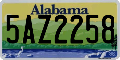 AL license plate 5AZ2258