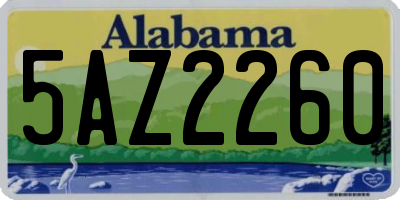 AL license plate 5AZ2260